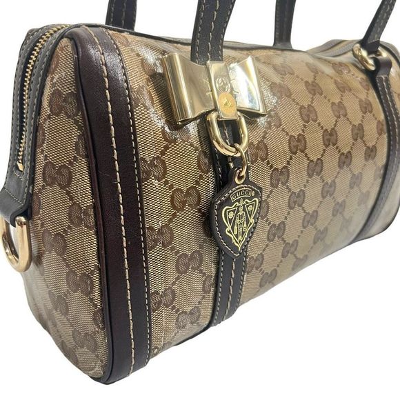 Gucci Brown monogram Crystal Duchessa Boston Bag sr#181487-new photos - Picture 3 of 15